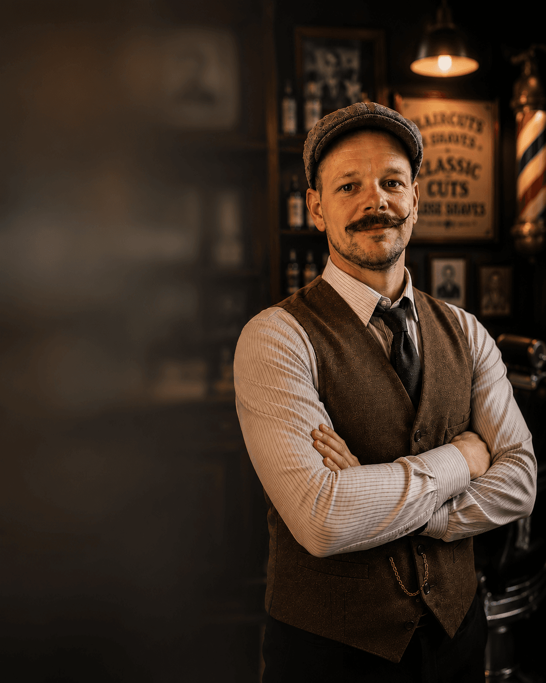 Craig Mariner, founder of Encorra, in his barbershop