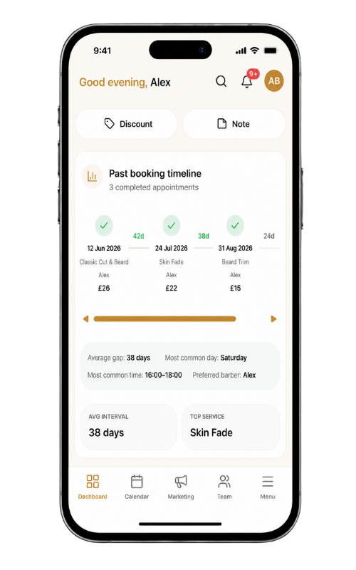 Encorra's prediction engine showing when each client is due back